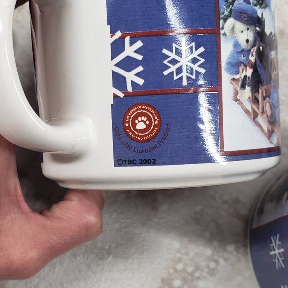 2002 Boyds Collection Bears Sledding Winter Scene Coffee Cups Mugs Set Vintage - Picture 10 of 11